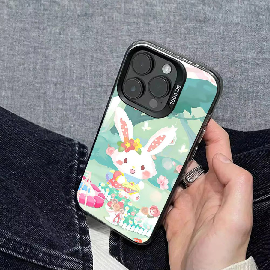 Mesuca Kawaii W-Wish Me M-Mell Handyhülle für iPhone 11 bis iPhone 17 Pro Max Plus, stoßfeste Rückseite, Farbe Silber/Multicolor - Bild 5