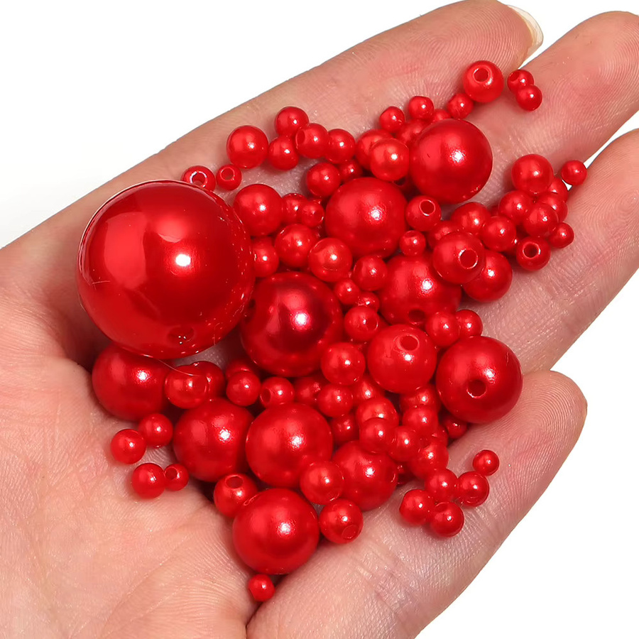 louleur Perlen, Imitation Perle, Rot, Rund, Unisex - Bild 5