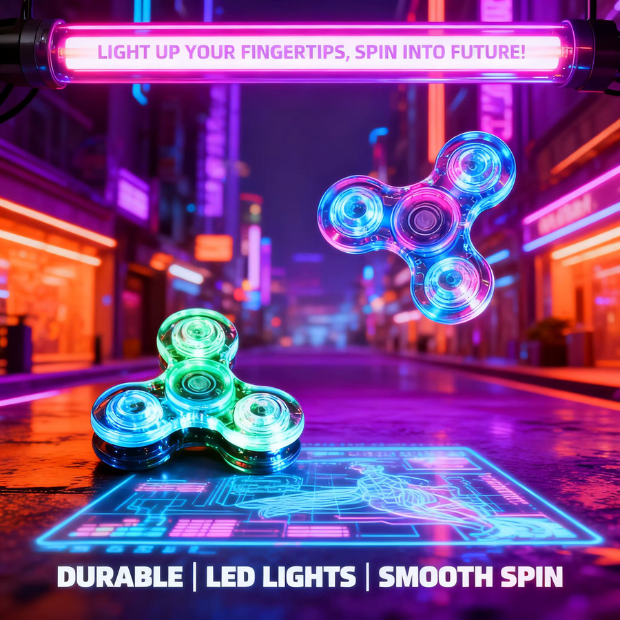 Bandai LED-Fidget-Spinner, leuchtendes Fingerspielzeug - Bild 2