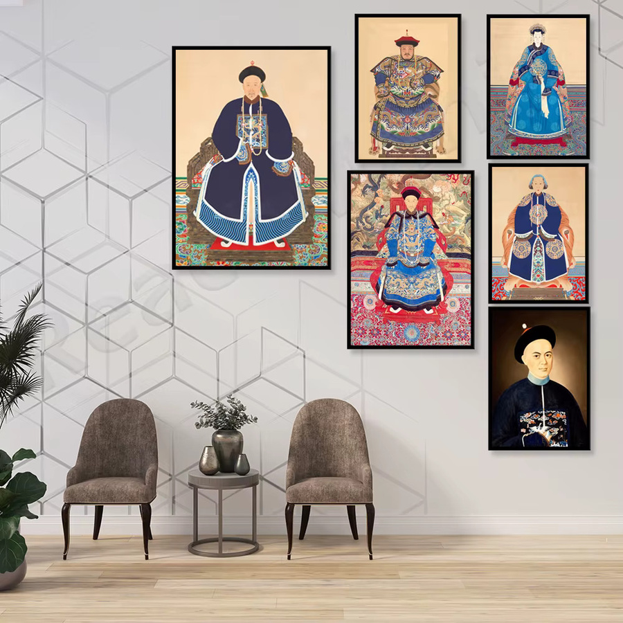 Potdemiel Vintage Chinesisches Kaiserporträt als Mehrfarbiges Poster aus Papier - Bild 2