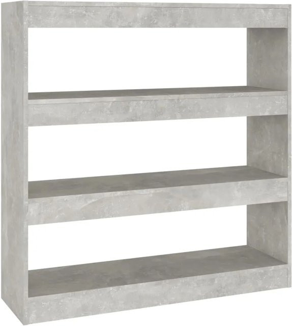 vidaXL Bücherregal und Raumteiler in Betongrau, B/T/H: 100 x 30 x 103 cm - Bild 1