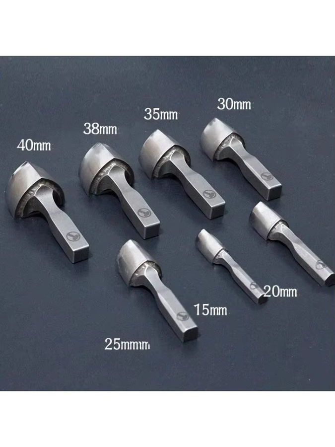 BANGBANG DC53 Stahl V-förmiger Ledergürtel-Endlocher 15-40mm Professionelles Trimmwerkzeug für Lederhandwerk und Uhrenarmbänder in Silber - Bild 2