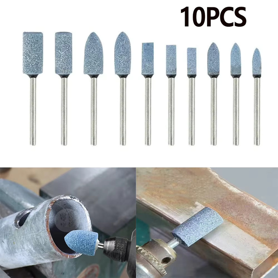 10 Stück Schleifsteine mit Schaft für Dremel und andere Rotationswerkzeuge – Polier- und Schleifköpfe - Bild 2