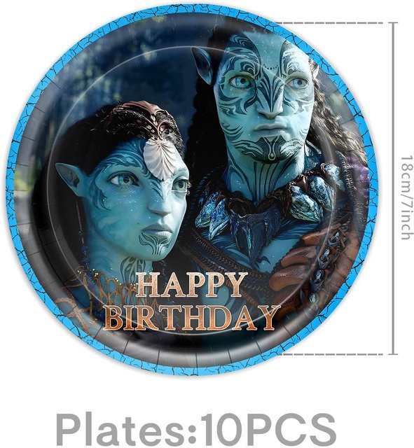 Discover Intime Avatar Geburtstagsdeko Set in Blau mit Bechern, Tellern, Servietten, Banner, Ballons und Tischdecken - Bild 1