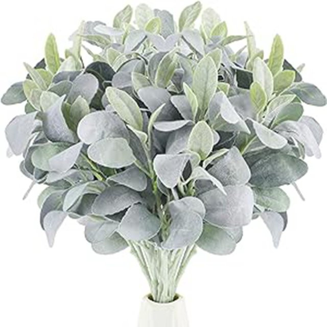 10 Stück künstliche Lammohren in Grün als Dekozweige für Brautsträuße, Hochzeitsfloristik und DIY-Blumenarrangements - Bild 1