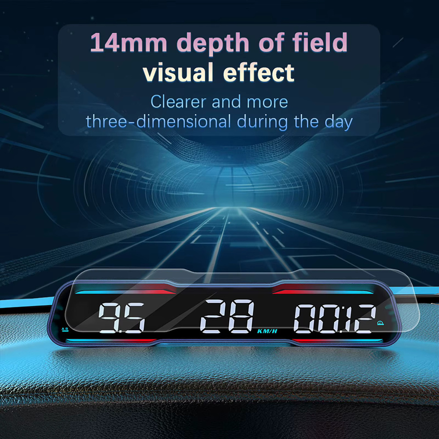 MAIMEIMI G19 Head Up Display Auto HUD mit GPS und Beidou Navigationsunterstützung, LCD Digital Instrument in Schwarz - Bild 2
