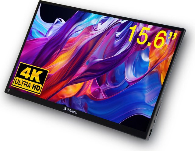 Verbatim PMT-15-4K Touchscreen-Monitor 39,6 cm (15,6 Zoll) 4K Ultra HD IPS LCD Schwarz mit USB-C, USB-A und HDMI - Bild 1