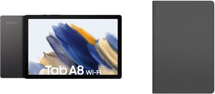 Samsung Galaxy Tab A8 WiFi Tablet dunkelgrau mit 32 GB Speicher, 10,5 Zoll Display, 3 GB RAM und Anymode Book Cover - Bild 1