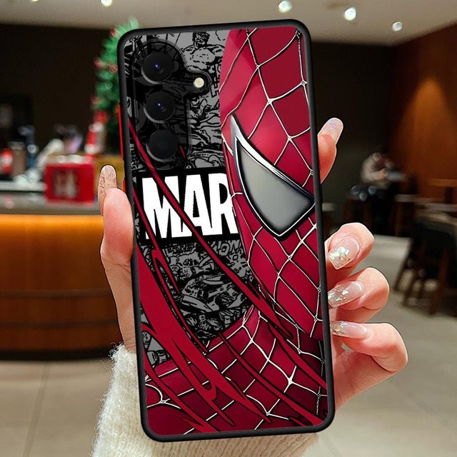 Marvel Spiderman und Ironman Handyhülle Case in Rot für Samsung Galaxy Modelle (A14, A15, A16, A17, A23, A33, A34, A35, A36, A52, A52s, A53, A54, A56, A72, A73) - Bild 1