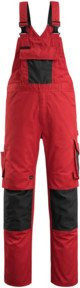 Mascot Augsburg Latzhose rot/schwarz mit Reflexstreifen und Cordura - Bild 1
