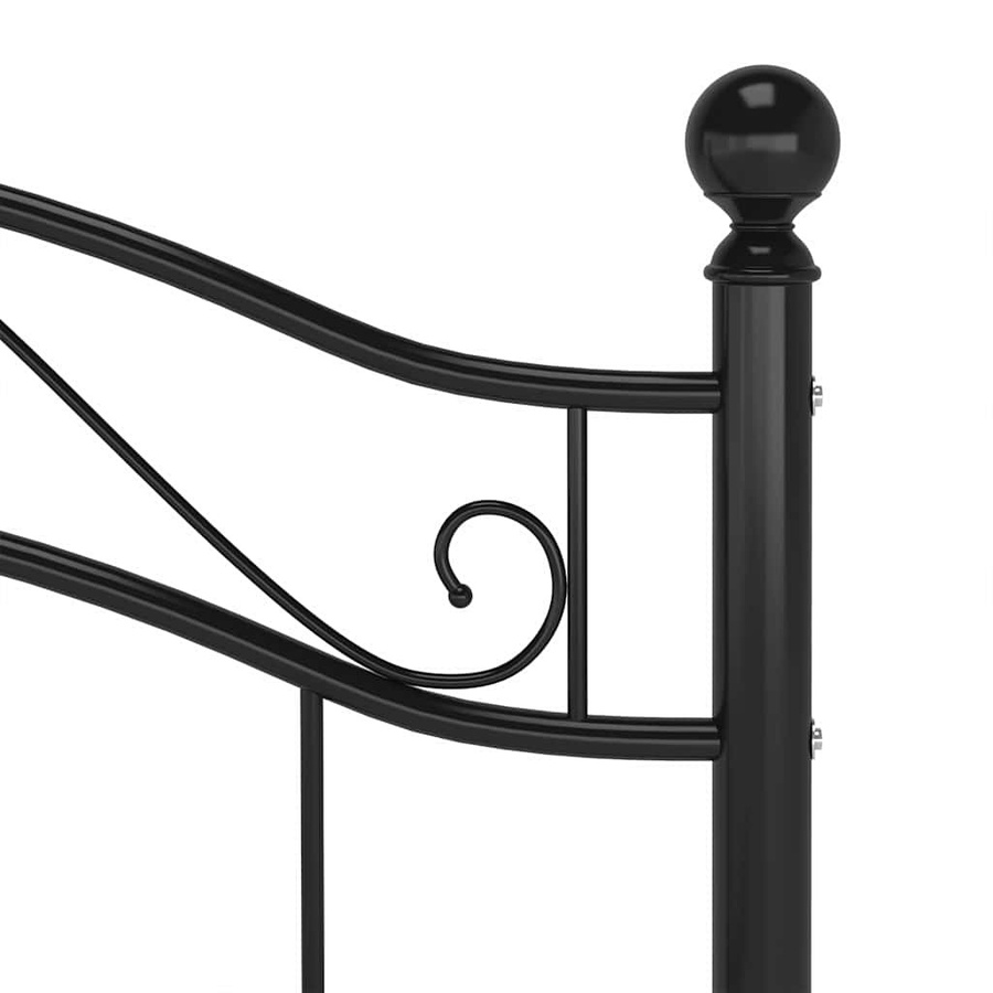 vidaXL Bettrahmen aus Metall in Schwarz, pulverbeschichtet, B/T/H: 80–90 x 190/200 cm - Bild 2