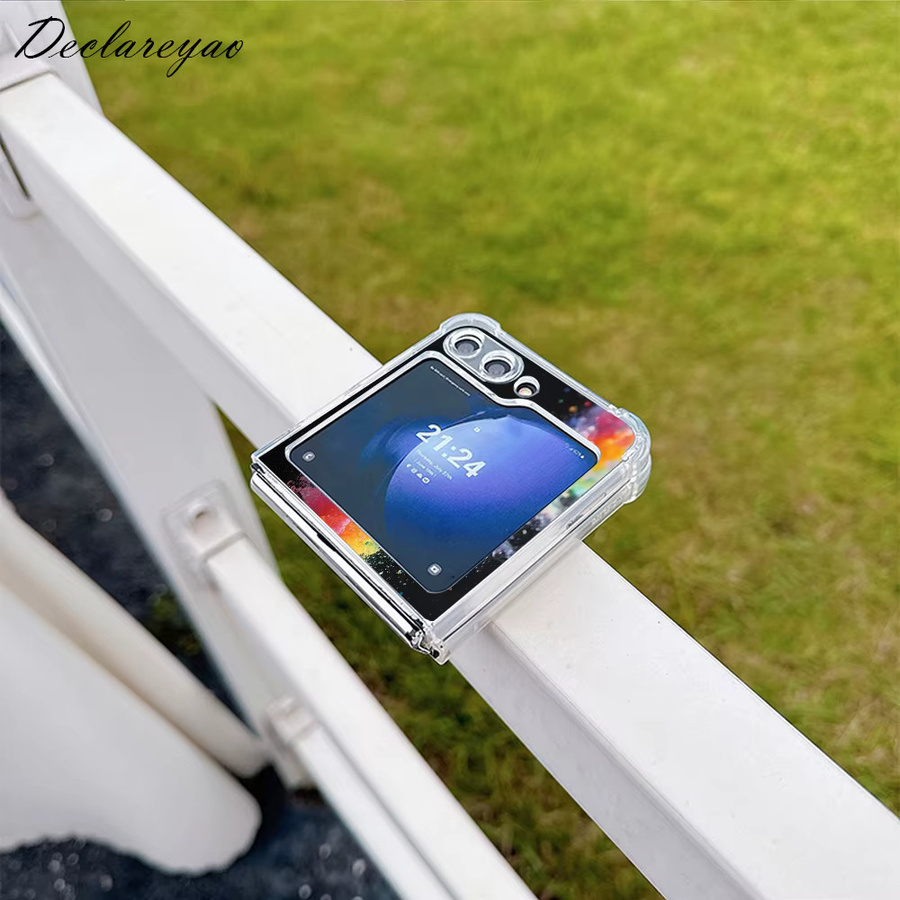 Personalisierte DIY-Foto-Schutzhülle von DECLAREYAO für Samsung Galaxy Z Flip 7 6 5 4 3 oder Z Fold, transparente matte Handyhülle mit individuellem Namen - Bild 3