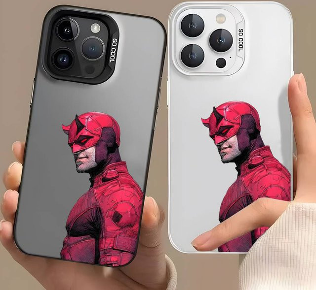 D-Daredevil Handyhülle für iPhone 17 17Air 16 15 14 13 12 11 Pro Max Plus in Bunt Silber - Bild 1