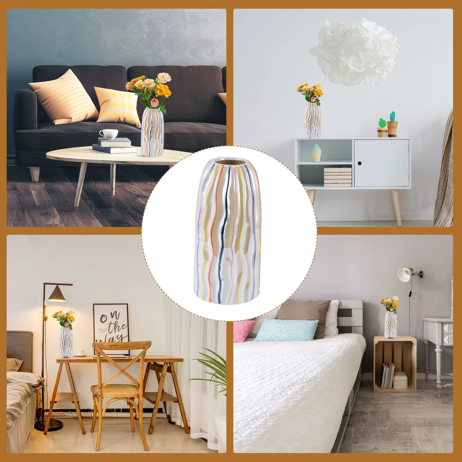Hypmark Keramikvase mit bunten Streifen in minimalistischem Design für deine Dekoration - Bild 5