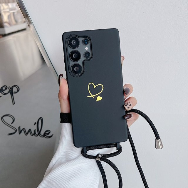 Stoßfeste Candy Crossbody Schutzhülle mit Lanyard für Samsung Galaxy S26 Ultra S25 FE S24 S23 S22 S21 Plus in Blau - Bild 1