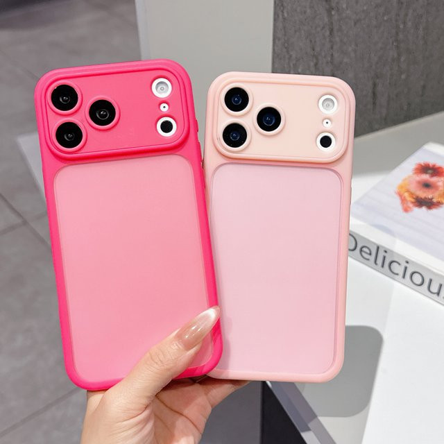 Luxuriöse 2-in-1 Handyhülle für Apple iPhone 17 Air 16 15 14 13 Pro Max mit abnehmbarem Objektivschutz, mattiert und transparent, Schwarz - Bild 1