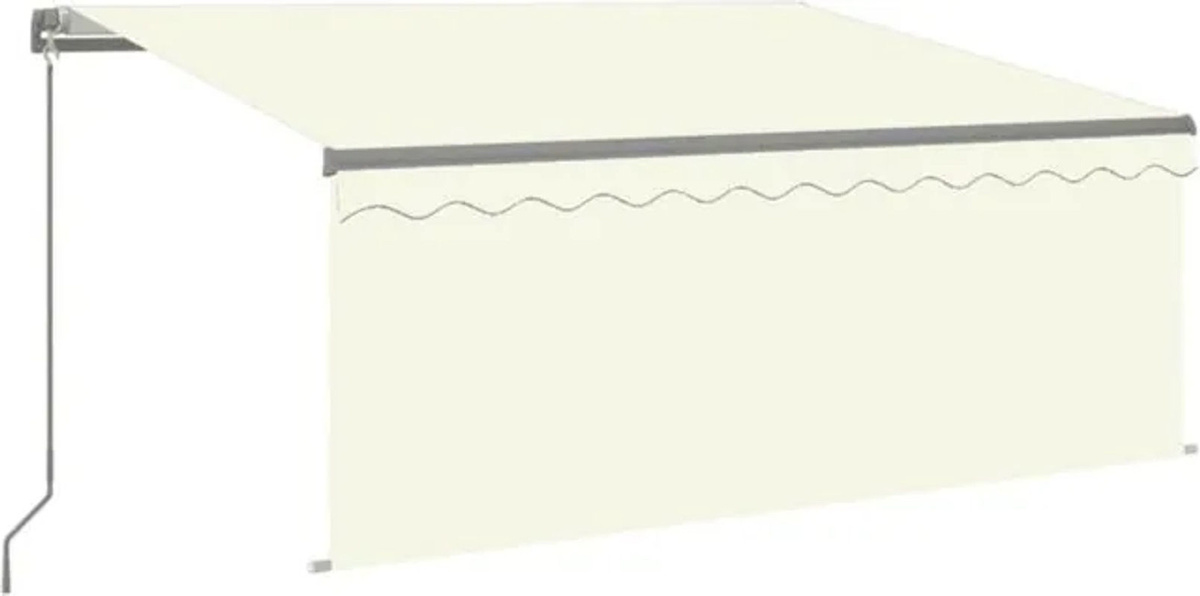 Manuelle Markise mit Rollo von Vidaxl in Creme aus Aluminium und Polyester, B: 3,5 m, H: 2,5 m - Bild 1