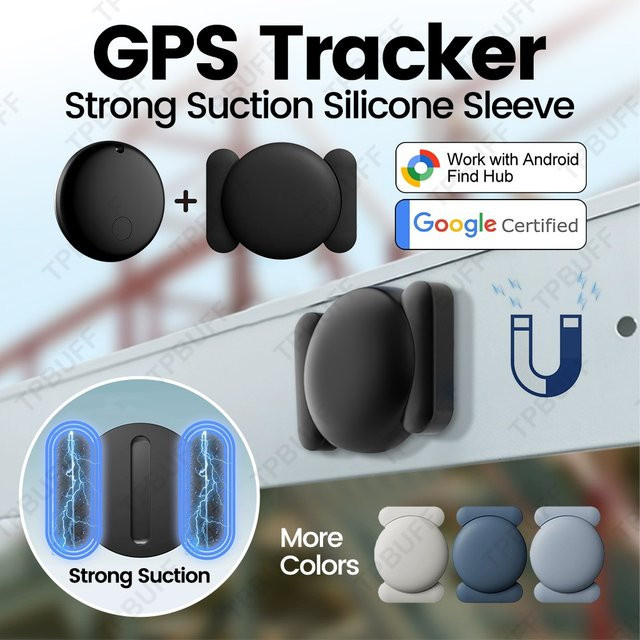 Android GPS-Tracker kompatibel mit Google Find My als Anti-Verlust Ortungsgerät mit starkem Magnet für iPhone und Android in Schwarz oder Blau - Bild 1