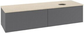 V&B Waschtischunterschrank Antao mit Frontstruktur in Anthrazit, Wandmontage, B/T: 160 x 50 cm - Bild 1