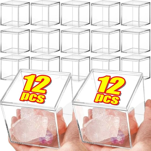 Transparente Acryl-Boxen mit Deckel als quadratische Aufbewahrungsbox und Vitrine für Lebensmittel oder Süßigkeiten, B/T/H: 5,5 x 5,5 x 5,5 cm - Bild 1
