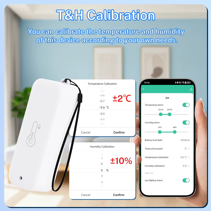Tuya Smart Temperatur- und Feuchtigkeitssensor für den Außenbereich mit WiFi/Zigbee, IP65 wasserdicht, Farbe: Weiß, kompatibel mit Alexa und Google Home - Bild 2