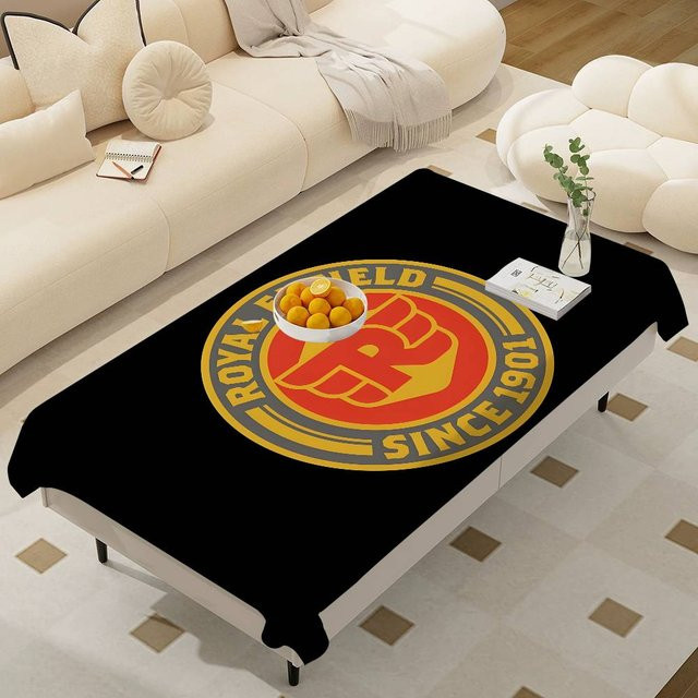 JINGYUE Pet Tischdecke mit Royal Enfield Motorrad Logo Muster, schwarz, B/T: 240 x 150 cm - Bild 1