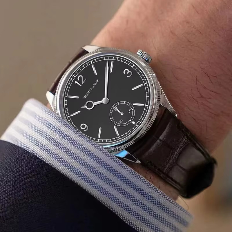 Specht & Söhne Armbanduhr, Automatik, Edelstahl, Leder, Herren, Schwarz - Bild 2
