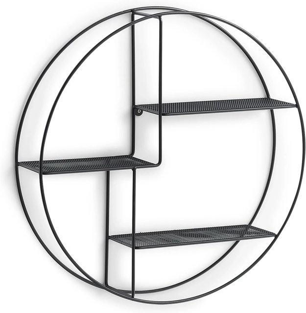 Zeller Wandregal aus Metall in Schwarz, Breite: 55 cm, Tiefe: 12 cm, Höhe: 3 cm - Bild 1