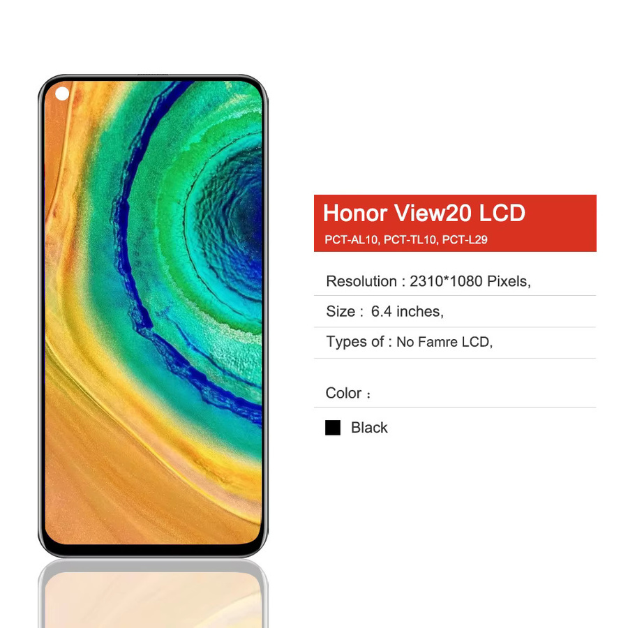 Huawei Honor View 20 LCD Display Touchscreen in Schwarz für V20 Modelle PCT-AL10 PCT-TL10 PCT-L29 mit 6.4 Zoll - Bild 2