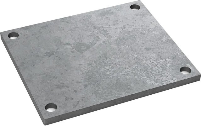 SO-TECH Anschweißplatte aus Stahl in Schwarz und Grau, B/T/H: 200 x 150 x 8 mm - Bild 1