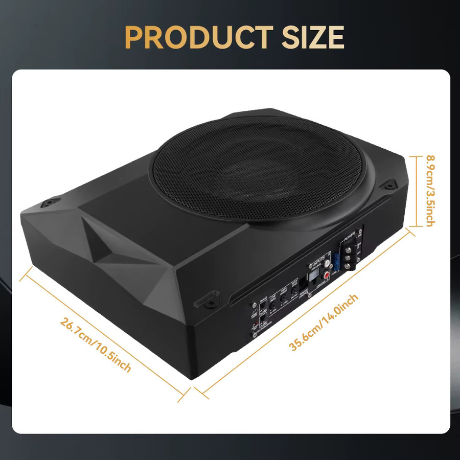 Podofo 10 Zoll Auto-Subwoofer 1000W Slim Woofer in Schwarz - Bild 4