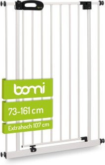 bomi Türschutzgitter Extrahoch Merle in Weiß für Hunde und Katzen, Höhe: 107 cm, Breite: 73-161 cm - Bild 1