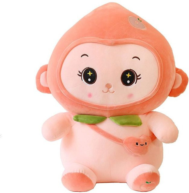 Joyful toys Pfirsich Affe Plüschtier, große Puppe, rosa, 45cm - Bild 1