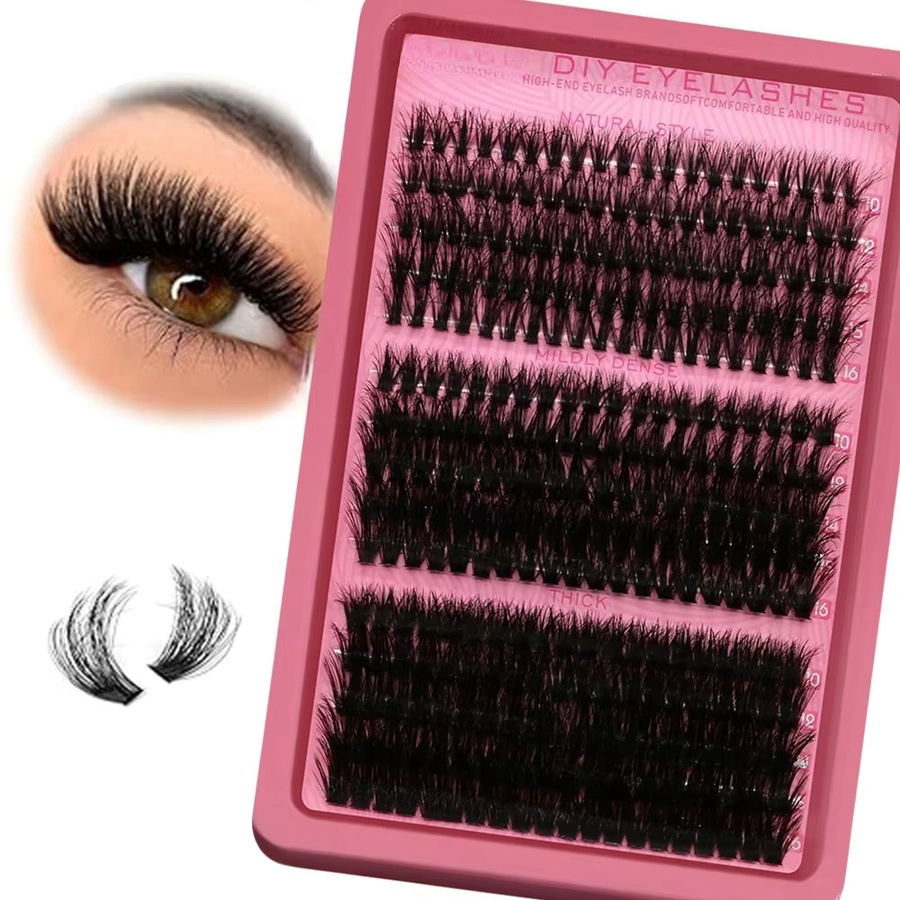 LIMEIKAI Wimpernbüschel, 300 Stück, Katzenaugen-Stil, 10-16mm, Pink - Bild 6