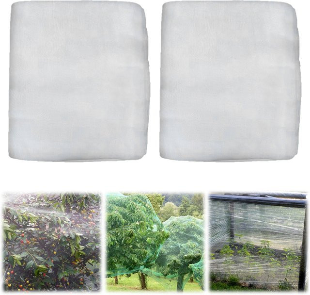 2er-Pack weißes Mesh-Netz als Insekten- und Vogelschutz für Gemüse, Obstbäume und Pflanzen, 2 Stück mit 2,44 m x 9,75 m - Bild 1