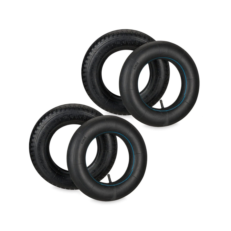 Relaxdays Schubkarrenrad 2er Set aus Gummi in Schwarz mit Schlauch, Durchmesser: 37 cm, Breite: 8,5 cm - Bild 2