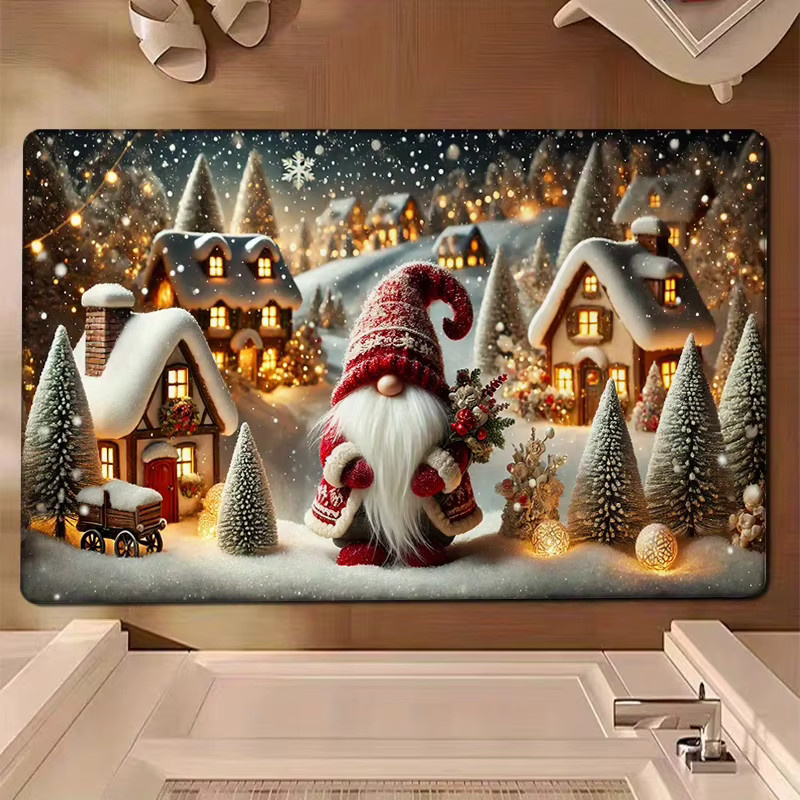 VIKAMA Weihnachts-Fußmatte mit Kobold-Motiv in Rot und Multicolour, B/T: 60 x 40 cm - Bild 2