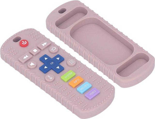 ZuiyouHome1 Baby-Beißspielzeug in Form einer TV-Fernbedienung aus Silikon, Pink, für Säuglinge und Kleinkinder - Bild 1