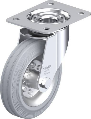 Blickle Lenkrolle LE-VE 160R-SG in Silber mit 160 mm Rad-Durchmesser und einer Tragfähigkeit von 135 kg - Bild 1