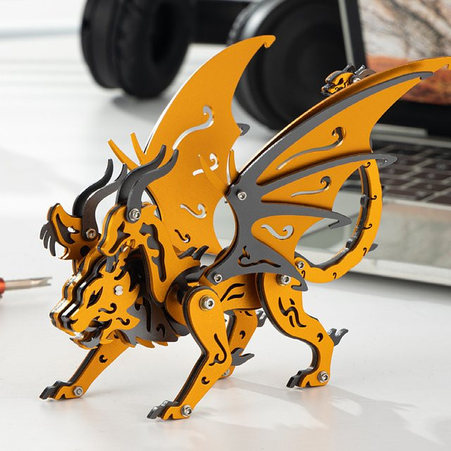 MOKR Chimera 3D Metall-Puzzle, Fantasy, Metall, Orange - Bild 1