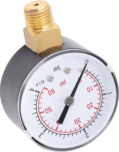 Aramox Mini Manometer für Kraftstoff, Luft, Öl oder Wasser, Messbereich 0-4bar / 0-60psi, NPT Anschluss - Bild 1