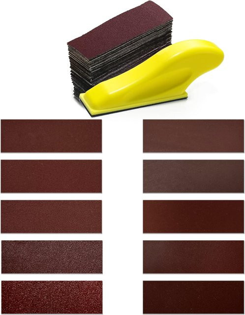 BYRNETOOLS Micro Grinder Kit Schleifwerkzeug Set mit feinem Griff und Schleifpapier in den Körnungen 80 120 240 400 600 für kleine Projekte - Bild 1