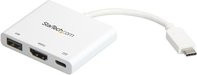StarTech.com USB-C zu HDMI Adapter in Weiß mit Power Delivery und Thunderbolt 3 Kompatibilität, 4K 30Hz Videoadapter mit USB-C und USB-A Anschlüssen - Bild 1