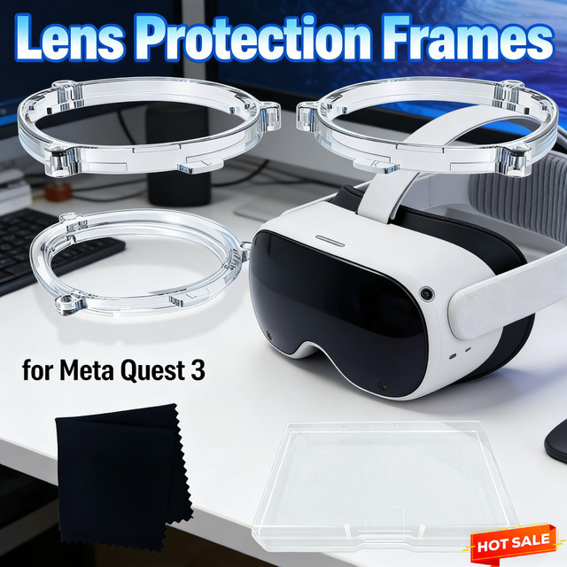 LAIMANEI Magnetischer Linsenschutzrahmen mit Blaulichtfilter-Gläsern für Meta/Oculus Quest 3 - Bild 1