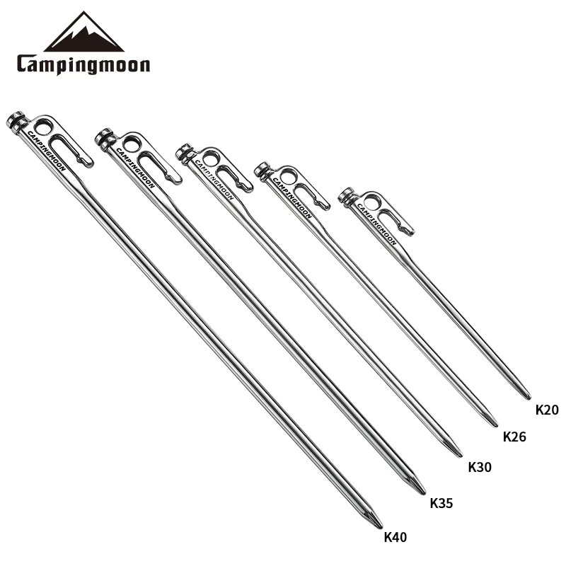CAMPINGMOON K-Serie Zeltheringe aus Edelstahl in Silber, rutschfeste geschmiedete Bodenheringe für Baldachin und Zelt - Bild 3