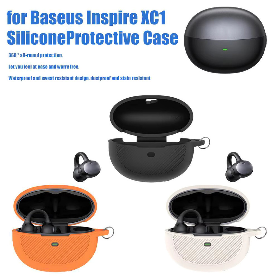 Baseus Silikon-Schutzhülle für Bluetooth-Kopfhörer InspireXC1 in Orange - Bild 3