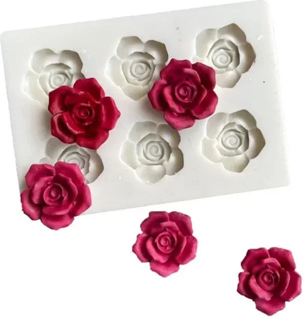 Silikonform Rose für Schokolade Pudding Gelee Fondant und DIY-Handwerk in Weiß - Bild 1