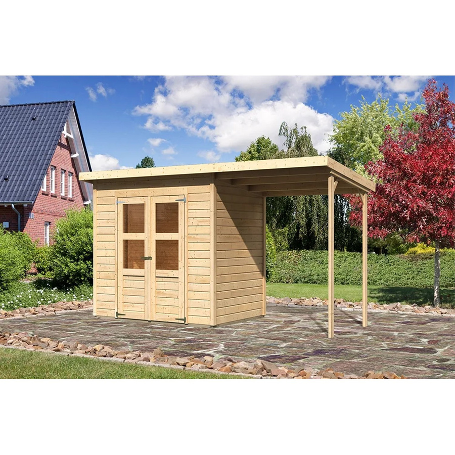 Karibu Holz-Gartenhaus Vellinge Natur Unbehandelt B/T: 150 x 150 cm, Höhe: 220 cm - Bild 2