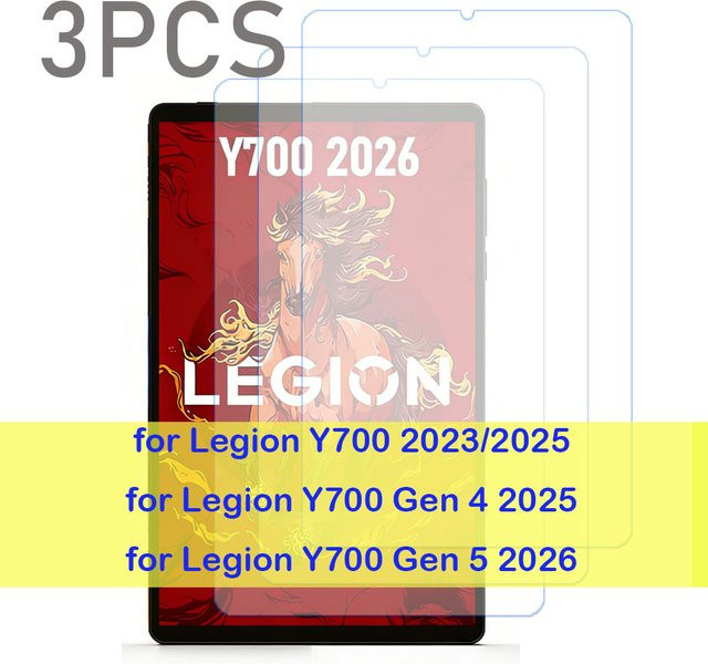 3er-Pack Gehärteter Glas-Displayschutz für Lenovo Legion Y700 2025/2026 8,8 Zoll Tablet Schutzfolie, transparent - Bild 1