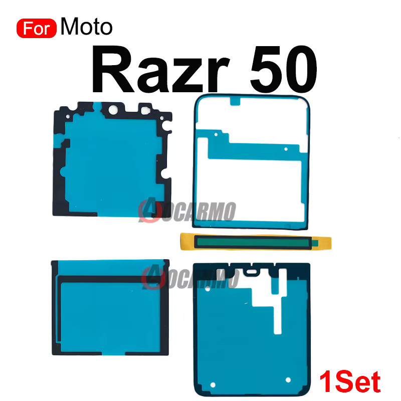 Motorola Razr 50 Ersatzteil Set mit Front-LCD-Bildschirm-Aufkleber, hinterer Abdeckung und selbstklebendem Klebeband in Blau - Bild 2